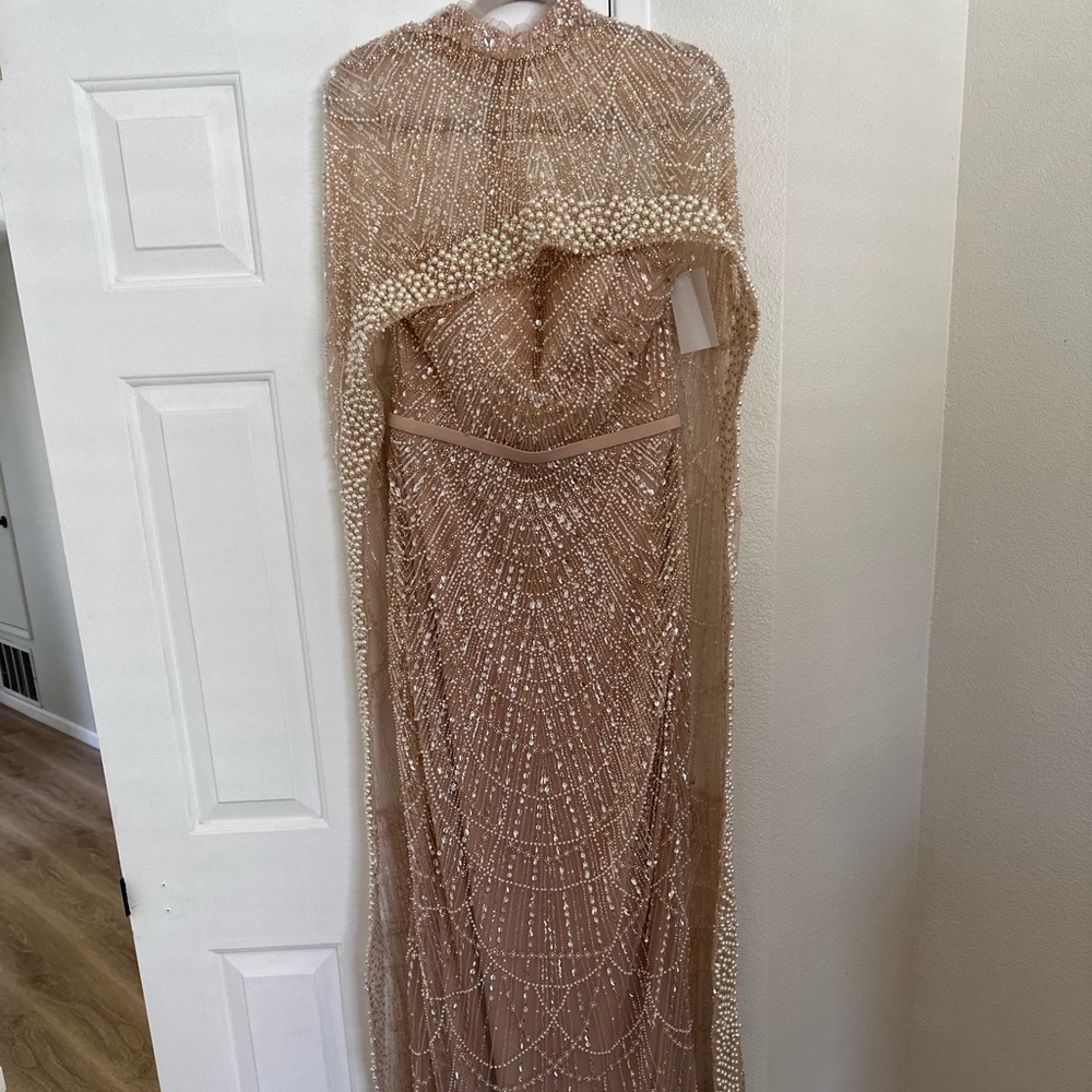 Luxury Dubai dress gown with cape